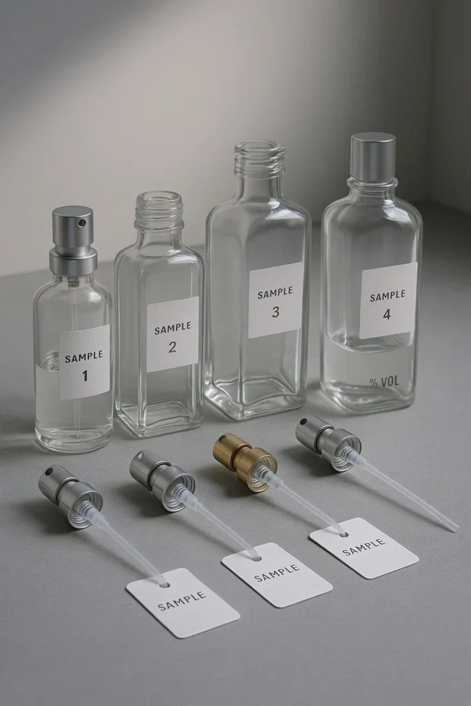 Ensayo de compatibilidad entre fragancia y envases.